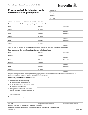 Procès-verbal de l’élection de la commission de prévoyance