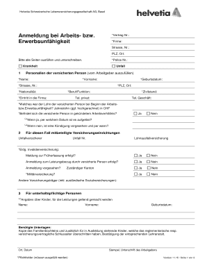 Anmeldung bei Arbeits- bzw. Erwerbsunfähigkeit