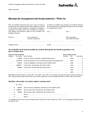 Mandat de changement de fonds (switch) – Pilier 3a