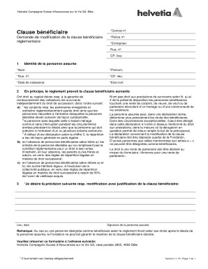 Demande de modification de la clause bénéficiaire