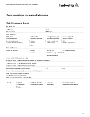 Comunicazione del caso di decesso