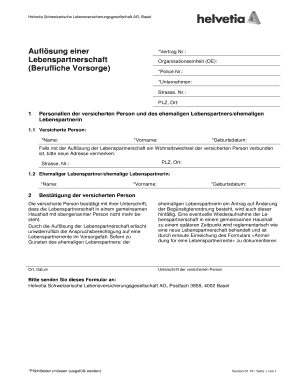 Formular zur Auflösung eines Vertrages