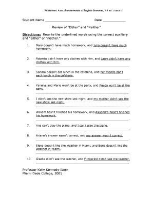 English Grammar Worksheet