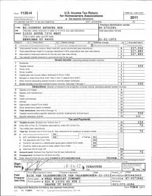 Form 1120-H US Federal Tax Return for Homeowners Associations