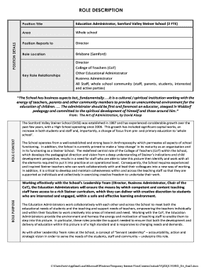 Microsoft word christmas templates - Position Description Template - Samford Valley Steiner School