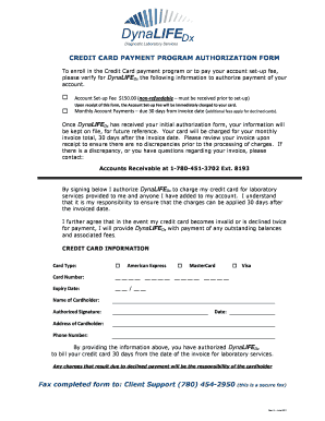 Credit Card Payment Authorization Form