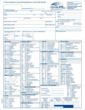 DynaLIFE Dx Laboratory Test Requisition Form