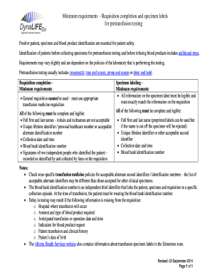 Transfusion Medicine Requisition Form