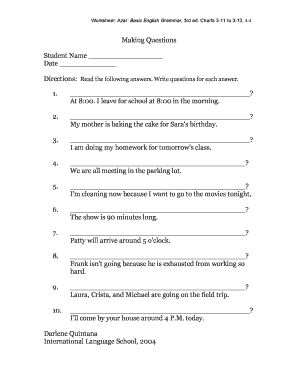 Basic English Grammar Worksheet