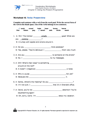 Vocabulary Worksheet