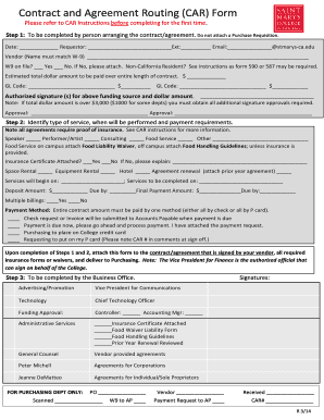 Contract and Agreement Routing Form