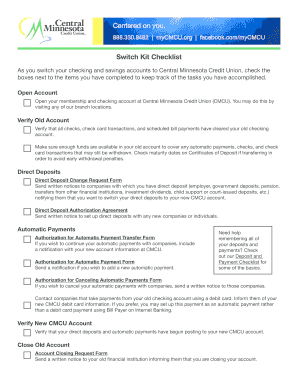 Switch Kit Checklist