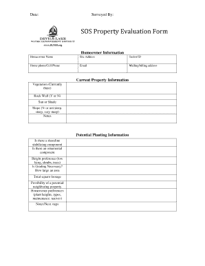 SOS Property Evaluation Form