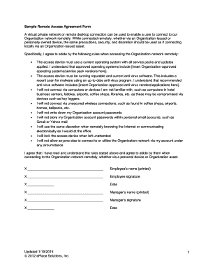 Remote Access Agreement Form