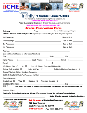 Cruise Reservation Form