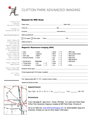 MRI Scan Request Form