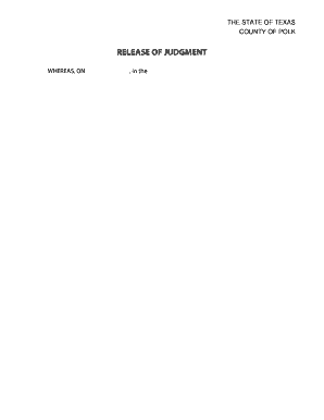Texas Release of Judgment