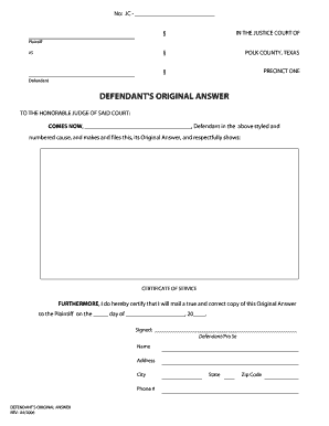 Defendant's Original Answer