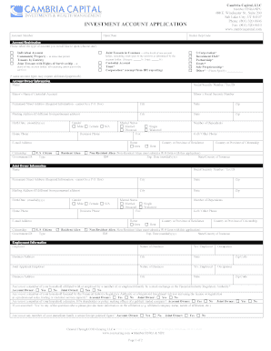 Foreign Partnership Account Application