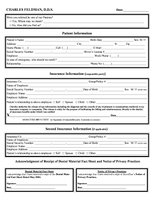 Dental Patient Information Form
