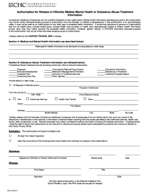 Authorization for Release of Offender Medical Information