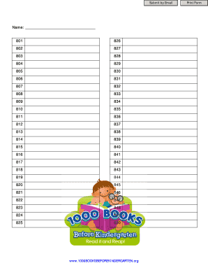 1000 books before kindergarten list