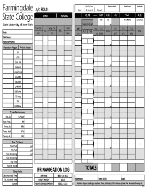 Flight Plan Status Form