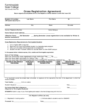 SUNY Cross-Registration Agreement