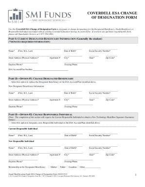 Coverdell ESA Change of Designation Form