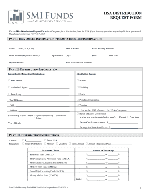 HSA Distribution Request Form