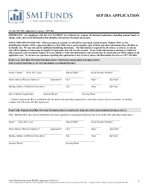 SEP IRA Application Form