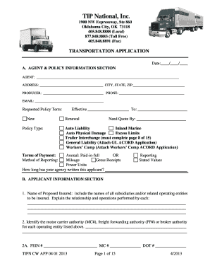TIP National Transportation Application