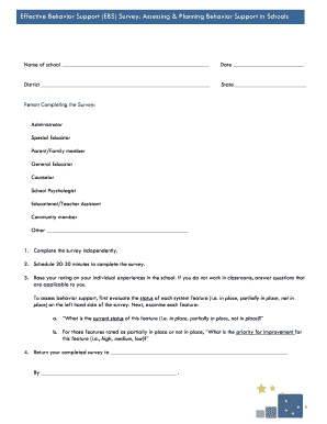 Effective Behavior Support Survey