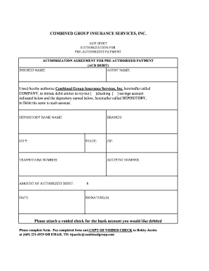 ACH Debit Authorization Agreement