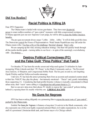 Donation Form for No Guns for Negroes Documentary