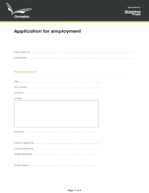 Employment Application Form