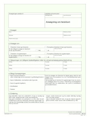 Denmark Taxi and Ambulance Driver License Application
