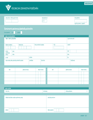 Slovak Health Insurance Notification Form