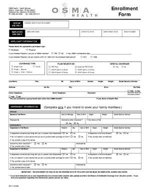 OSMA Health Enrollment Form