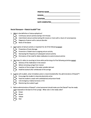 Rectal Diazepam – Diastat Acudial Test