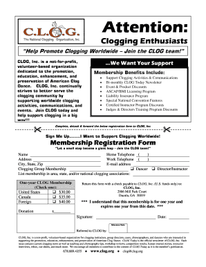 CLOG Membership Registration Form
