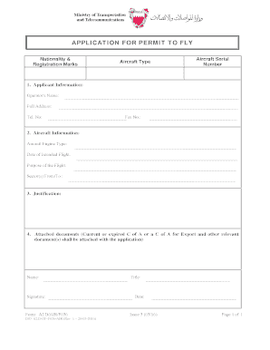 Application for Permit to Fly