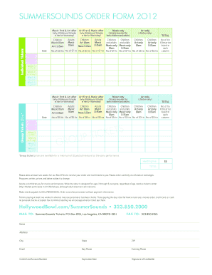 SummerSounds Order Form