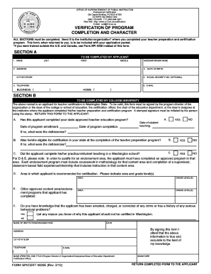 Washington State Teacher Certification Forms