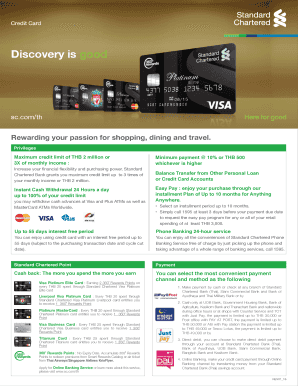 Standard Chartered Credit Card Application
