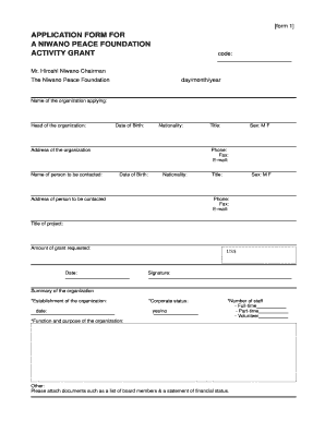 Niwano Peace Foundation Application Form - Fill Online, Printable 
