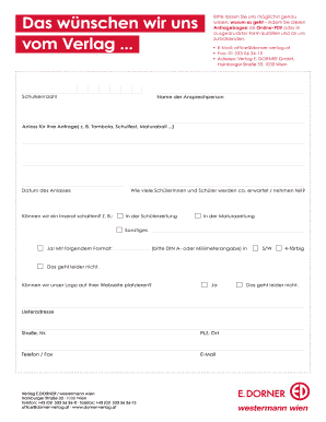 Bestellformular für Veranstaltungen
