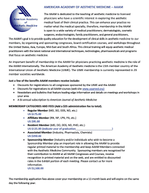AAAM Membership Application Form