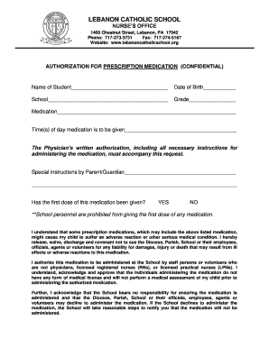 Authorization for Prescription Medication