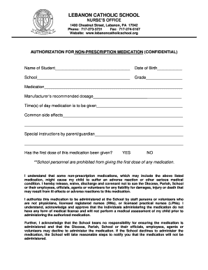 Authorization for Non-Prescription Medication